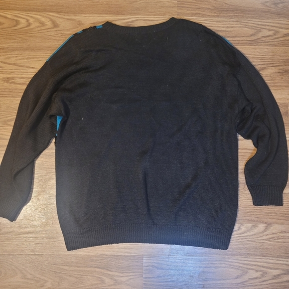 Vintage Teal and Black Sequin Sweater - Picture 9 of 9